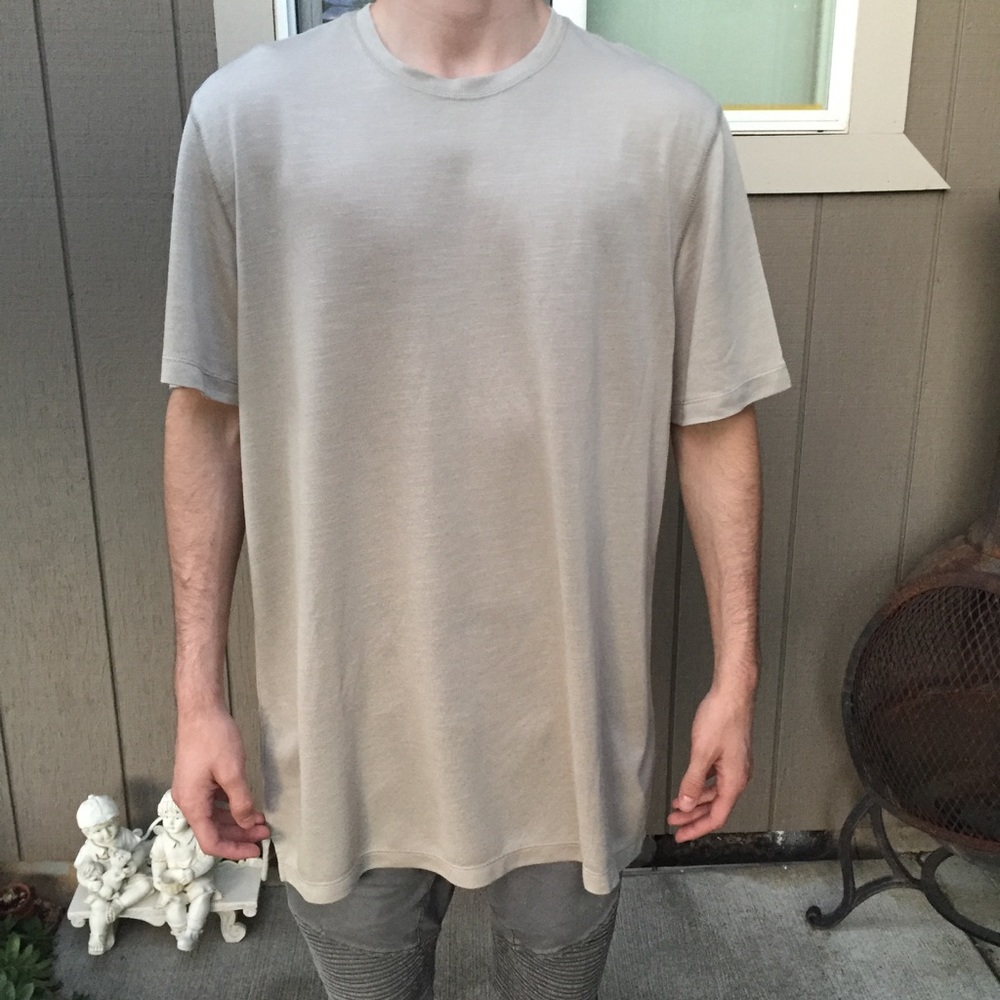 Van Heusen tan long waisted t shirt
